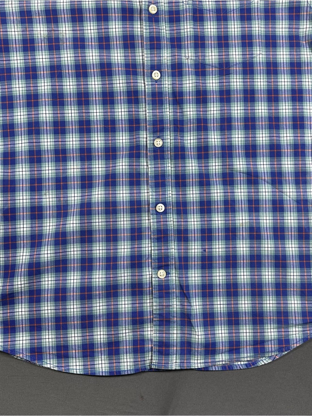 GAP Men's Medium Standard Fit Long Sleeve Plaid Button Down Shirt Blue - Picture 6 of 12